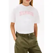 Tommy Hilfiger T-shirt 'Varsity' ljusröd / vit