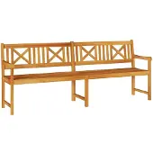 vidaXL Trädgårdsbänk Brun 220 x 56 x 90 cm Massivt Akaciaträ