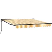 vidaXL Utfällbar markis Gul och Vit 300x250 cm tyg
