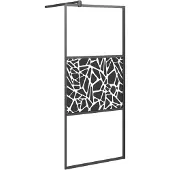 vidaXL Duschvägg 80x195cm ESG-glas med stendesign svart