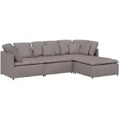 vidaXL Modulsoffa med fotpall och dynor i taupe