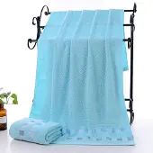Houspace Badlakan i bomull Tjock Mjuk bomullshandduk 70 x 140 cm blå