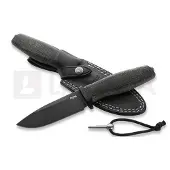 Lionsteel Acha - Black Burlap - Black blade kniv