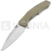 Bestech Warwolf - Stonewash + Satin - G10 fällkniv, beige