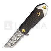 V Nives KillaBite Damascus fällkniv, carbon fiber