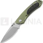 Bestech Junzi - Blastwash + Satin - Titanium fällkniv, grön