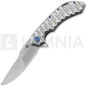 Olamic cutlery Wayfarer 247 Suna fällkniv, Scalloped Orange Peel Ti, Polished