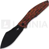 Bestech Lockness - Blackwash - G10 fällkniv, svart, orange