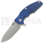 Hinderer Jurassic Magnacut Slicer Flat Grind fällkniv, Stonewash, Blue/Black