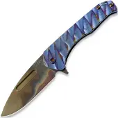 Medford Praetorian Slim Flipper S35VN Vulcan DP, Blue "Lightning"