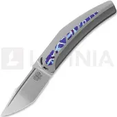 Reate Large Krypton fällkniv, Bead Blast Ti/Timascus