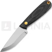 Brisa Necker 70 Scandi halskniv, black micarta, leather