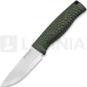 Böker Germany Manufaktur Bronco Mini Scandi 121518 Stonewashed 3V, Green TPE, bushcraft knife