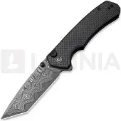 CIVIVI Button Lock Brazen Damascus fällkniv, Twill Carbon Fiber