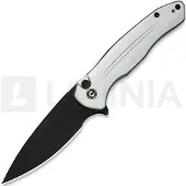 CIVIVI Button Lock Kitefin C24091-2 Blackwashed 14C28N, Silver Aluminium, pocket knife