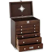 Gerstner International 6-Drawer Collector's Chest Oak