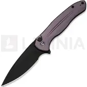 CIVIVI Button Lock Kitefin C24091-3 Blackwashed 14C28N, Purple Aluminium, pocket knife