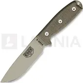ESEE Model 4, desert tan/OD green, black plastic sheath