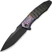 We Knife Archeozoic WE23091-3 Blackwashed, Flamed Titanium Rose Carbon Inlay, pocket knife