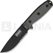 ESEE Model 4, serrated, black/black, black plastic sheath, nylon sheath