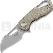 MKM Knives Isonzo M390 Hawkbill fällkniv, natural canvas micarta