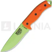 ESEE Model 5 överlevnadskniv, venom green/orange G10, black kydex sheath