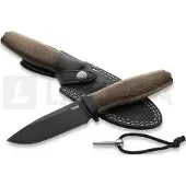 Lionsteel Acha - Green Burlap - Black blade kniv