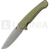 MK Knives & Tools Ingeni MT Brassleaf fällkniv, Brass Green & Gray Titanium