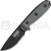 ESEE Model 3, serrated, black/black, black plastic sheath, nylon sheath