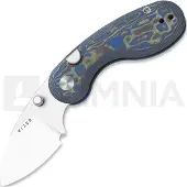 Kizer Cutlery Microbe 14C28N fällkniv, Blue Vortex Micarta, Stonewashed