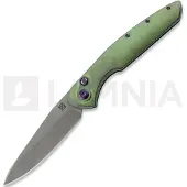 Olamic cutlery Aura Auto fällkniv, Rainforest Texwash Titanium