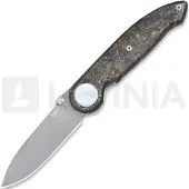 CRKT Pursue 4010 Super Dense Twist Damasteel, Contoured Dark Matter FatCarbon, pocket knife, Michael Walker design