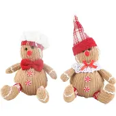 Cosy Homes Pepparkaka Plysch Gosedjur Pepparkaksgubbe Plyschleksaker Juldekor 2pcs brun