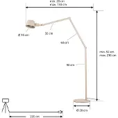 LUCANDE Golvlampa , Silka, Beige, Arbetsrum / hemkontor, Metall, Modern