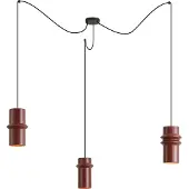 QAZQA Retro Pendellampa Röd med Svart 3-ljus - Monti
