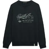 Superdry för män. M2014474A Merchant Vintage Print marinblå sweatshirt (M), Casual, Bomull, Marino
