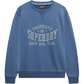 Superdry för män. M2014090A Blå Athletic Essential sweatshirt (S), Casual, Bomull, Lång ärm