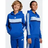 Adidas Sport sweatshirt 'SEASONAL ESSENTIALS TIBERIO 3 STRIPES FLEECE' blå / marinblå / aqua / vit