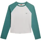 Superdry för kvinnor. W6012254A Grön basebollkeps med Top Essential-logotyp (XL), Casual, Bomull, Lång ärm