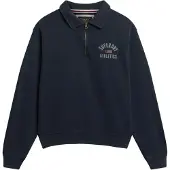 Superdry för kvinnor. W2012686A Sweatshirt Athletic Krage marinblå (M), Casual, Bomull, Lång ärm, Marino