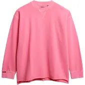 Superdry för kvinnor. W2012546A Studios-tröja i fluorrosa (XS), Casual, Bomull