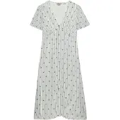 Superdry för kvinnor. W8012077A Vestido Print Midi Tea beige (XS), Casual, Viskos, Kort ärm