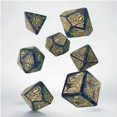 Q-workshop tärningset Cthulhu 7:e utgåvan blå-gröna och guld