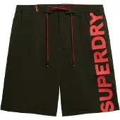 Superdry för män. M3010238A Klassisk grön baddräkt (L), Strandkläder, Återvunnen polyester, Hållbar