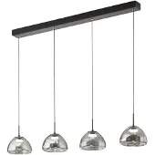 FABAS LUCE Pendellampa Lucille, dimbar, Svart, Vardagsrum / matsal, Glas