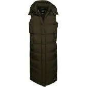 Superdry för kvinnor. W5011444A Lång väst med huva i ripstop grön (S), Casual, Polyester
