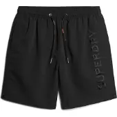 Superdry för män. M3010227A Premium svart broderad baddräkt (S), Strandkläder, Hållbar, Återvunnen polyester