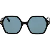 Tom Ford Romy Smoke Hex Lens Glansiga Svarta Solglasögon