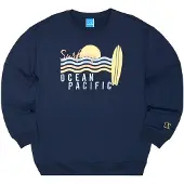 Ocean pacific Sweatshirt 'Kalbarri' marinblå / himmelsblå / gul / aprikos