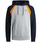 Jack & Jones Sweatshirt 'JCOFly' nattblå / gråmelerad / orange